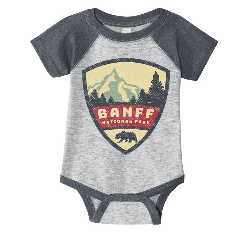 Vintage Retro Canadian Banff National Park Rustic Souvenirs Infant Baby Jersey Bodysuit
