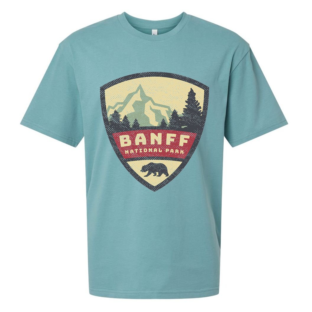 Vintage Retro Canadian Banff National Park Rustic Souvenirs Sueded Cloud Jersey T-Shirt