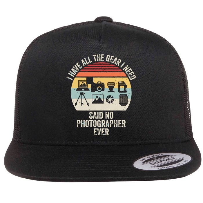 Vintage Retro Camera Photographer Photography Lover Gift Flat Bill Trucker Hat