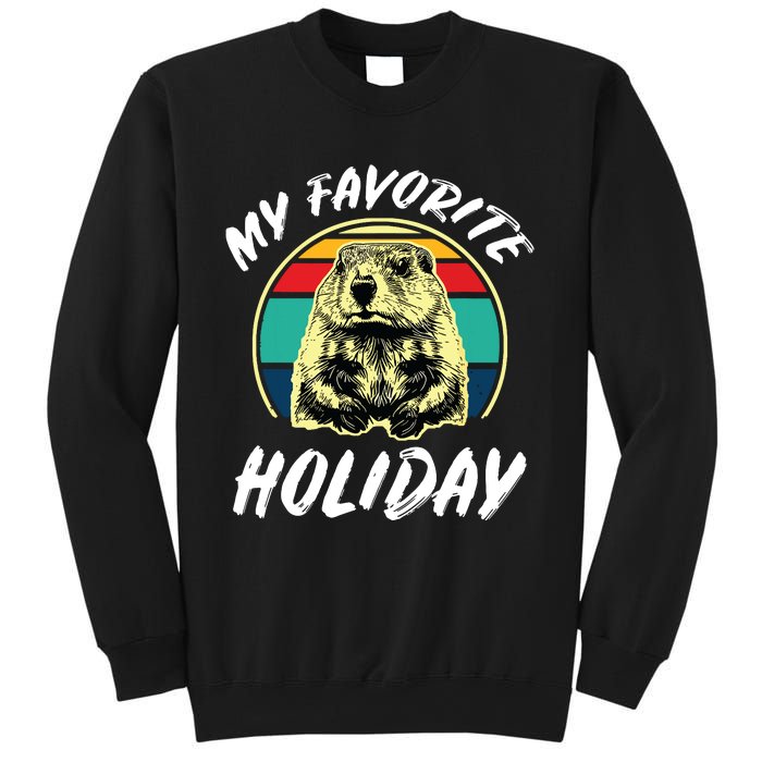 Vintage Retro Cute Groundhog Holiday Sweatshirt