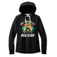 Vintage Retro Cute Groundhog Holiday Women's Fleece Hoodie