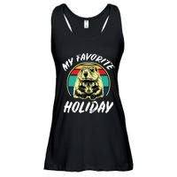 Vintage Retro Cute Groundhog Holiday Ladies Essential Flowy Tank