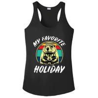 Vintage Retro Cute Groundhog Holiday Ladies PosiCharge Competitor Racerback Tank