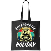 Vintage Retro Cute Groundhog Holiday Tote Bag