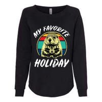 Vintage Retro Cute Groundhog Holiday Womens California Wash Sweatshirt