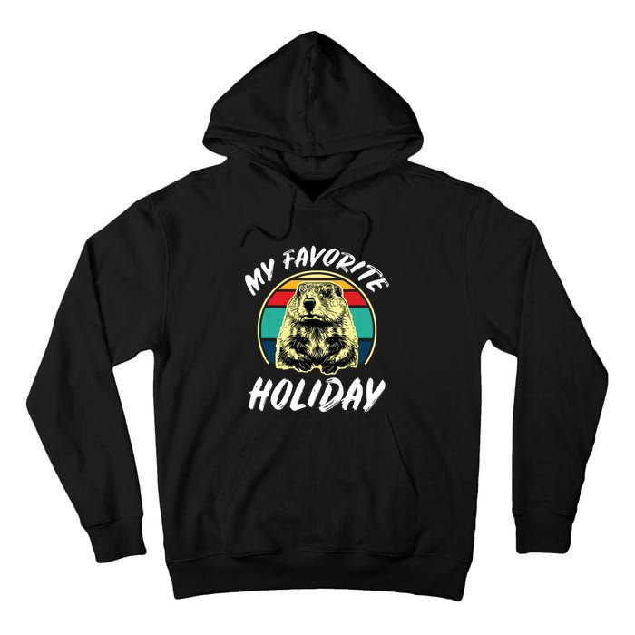 Vintage Retro Cute Groundhog Holiday Tall Hoodie