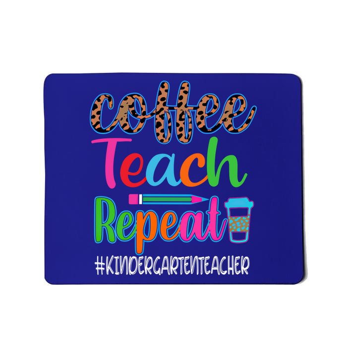 Vintage Retro Coffee Teach Repeat Kindergarten Teacher Gift Mousepad