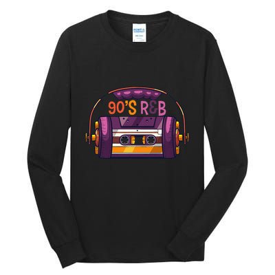 Vibe Retro Cassette Tape Old School 90s R & B Music Rnb Fans Tall Long Sleeve T-Shirt