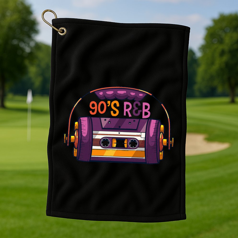 Vibe Retro Cassette Tape Old School 90s R & B Music Rnb Fans Golf Towel
