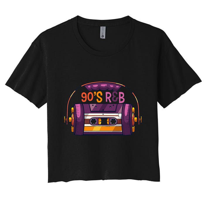 Vibe Retro Cassette Tape Old School 90s R & B Music Rnb Fans Women's Crop Top Tee