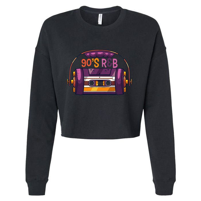Vibe Retro Cassette Tape Old School 90s R & B Music Rnb Fans Cropped Pullover Crew