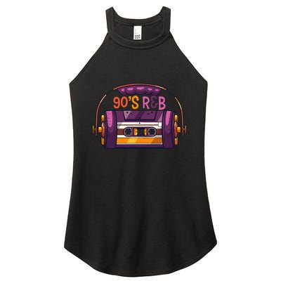 Vibe Retro Cassette Tape Old School 90s R & B Music Rnb Fans Women's Perfect Tri Rocker Tank