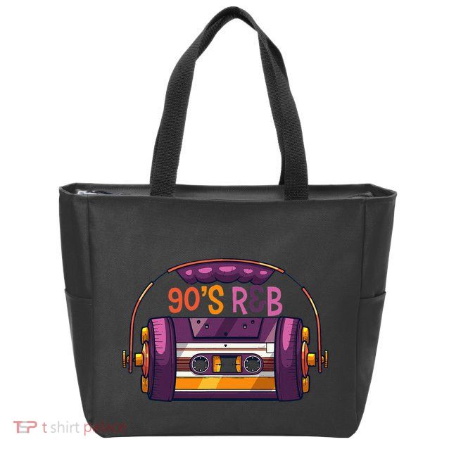 Vibe Retro Cassette Tape Old School 90s R & B Music Rnb Fans Zip Tote Bag