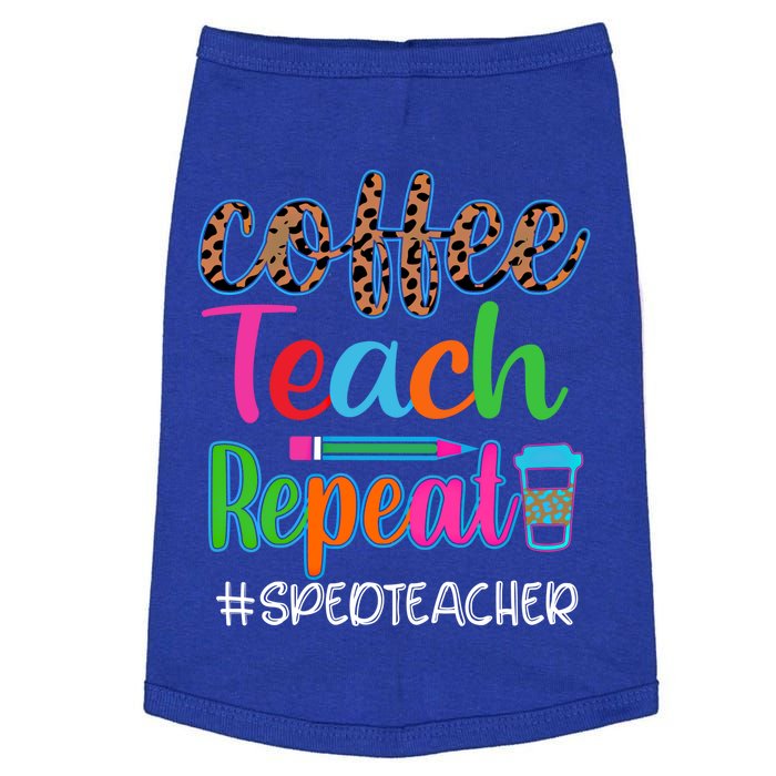 Vintage Retro Coffee Teach Repeat Sped Teacher Cute Gift Doggie Tank