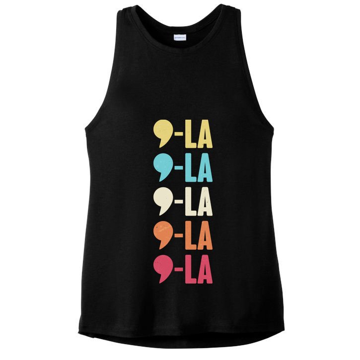 Vintage Retro Comma La Kamala Harris 2024 Ladies PosiCharge Tri-Blend Wicking Tank