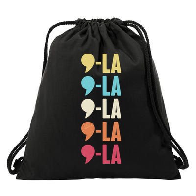 Vintage Retro Comma La Kamala Harris 2024 Drawstring Bag