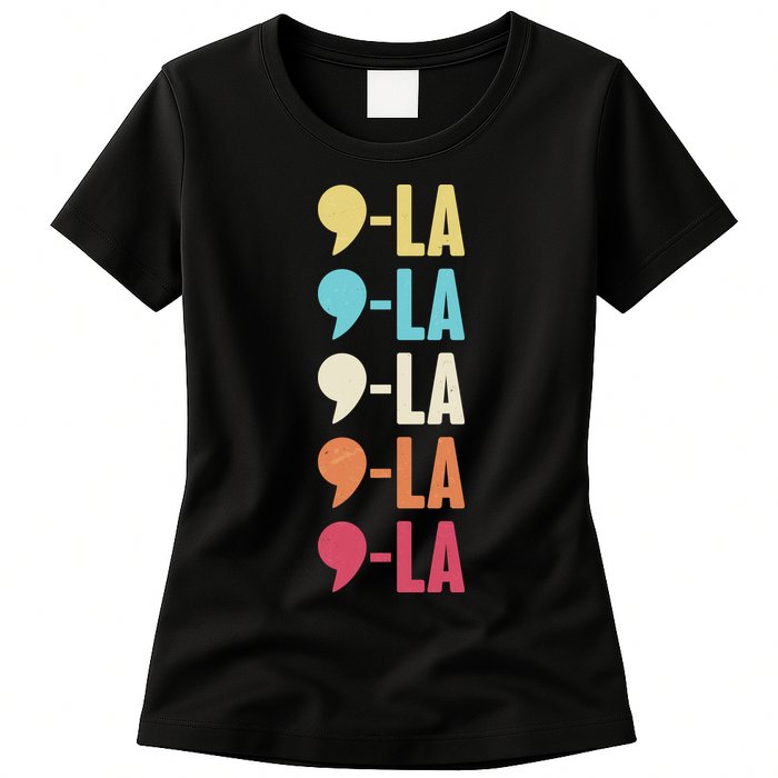Vintage Retro Comma La Kamala Harris 2024 Womens T-Shirt