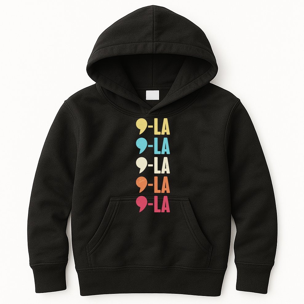 Vintage Retro Comma La Kamala Harris 2024 Kids Hoodie