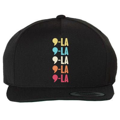 Vintage Retro Comma La Kamala Harris 2024 Wool Snapback Cap