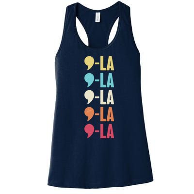 Vintage Retro Comma La Kamala Harris 2024 Women's Racerback Tank