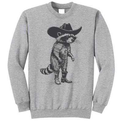 Vintage Raccoon Cowboy Cowgirl Trash Panda Western Country Tall Sweatshirt