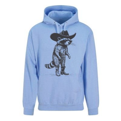 Vintage Raccoon Cowboy Cowgirl Trash Panda Western Country Unisex Surf Hoodie