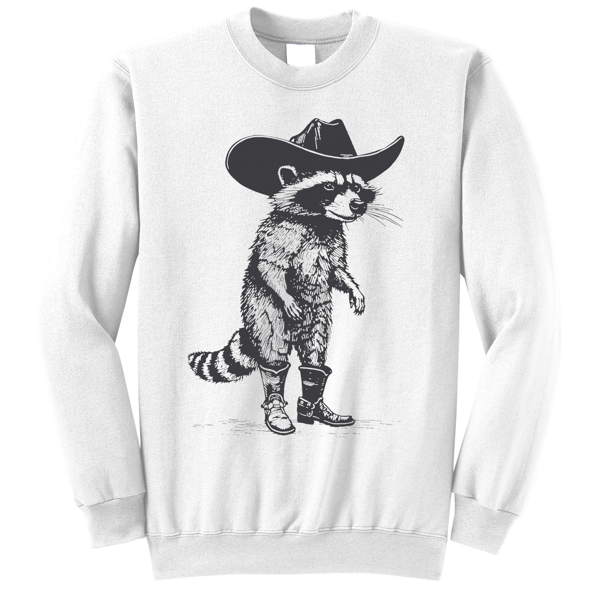 Vintage Raccoon Cowboy Cowgirl Trash Panda Western Country Sweatshirt