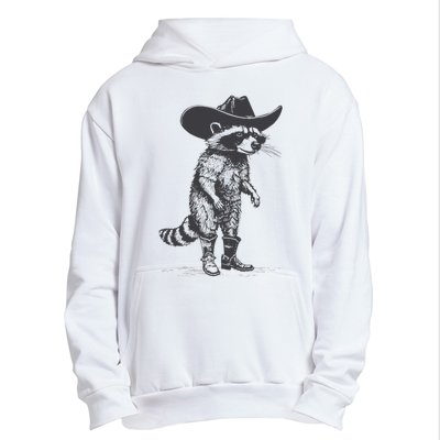 Vintage Raccoon Cowboy Cowgirl Trash Panda Western Country Urban Pullover Hoodie