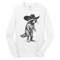 Vintage Raccoon Cowboy Cowgirl Trash Panda Western Country Tall Long Sleeve T-Shirt