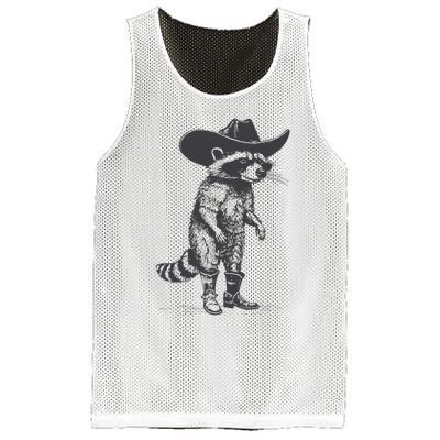 Vintage Raccoon Cowboy Cowgirl Trash Panda Western Country Mesh Reversible Basketball Jersey Tank