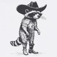 Vintage Raccoon Cowboy Cowgirl Trash Panda Western Country Baby Bodysuit