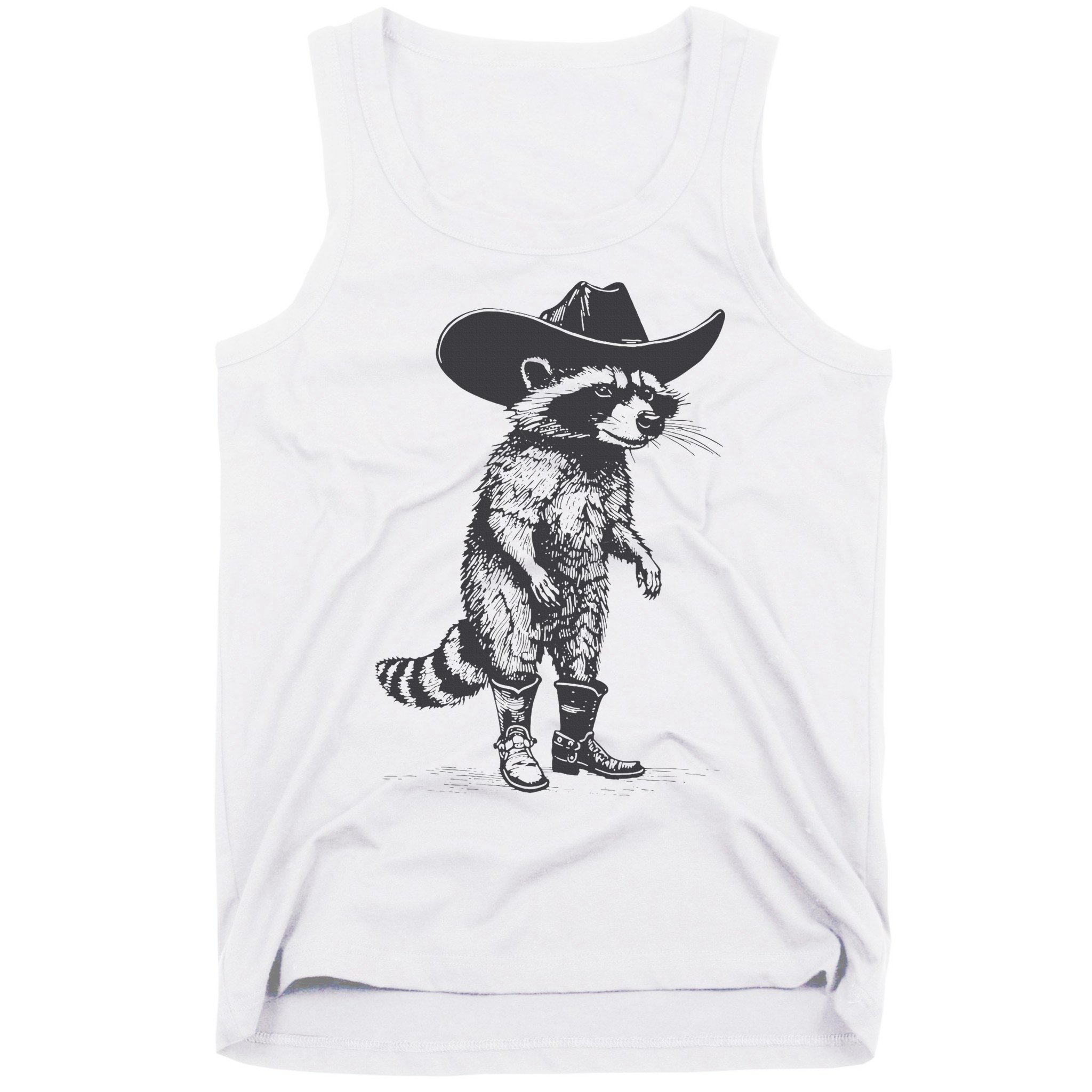 Vintage Raccoon Cowboy Cowgirl Trash Panda Western Country Tank Top