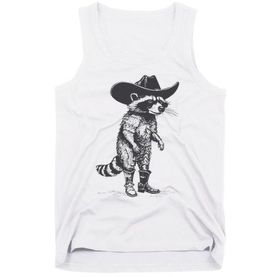 Vintage Raccoon Cowboy Cowgirl Trash Panda Western Country Tank Top