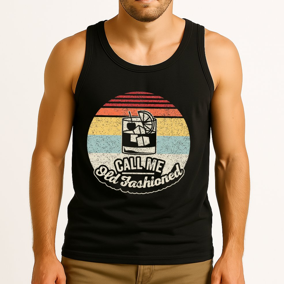 Vintage Retro Call Me Old Fashioned Whiskey Tank Top