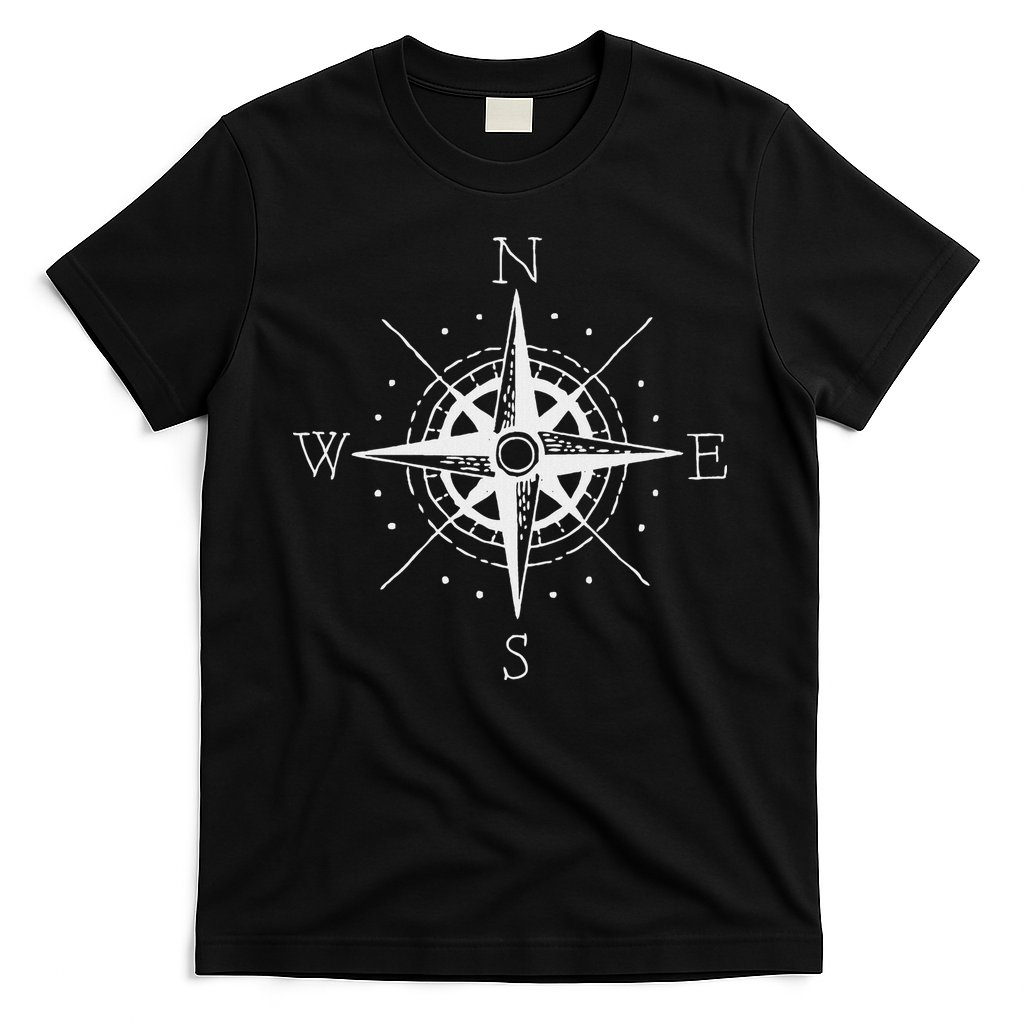 Vintage Retro Compass North South East West Sailing T-Shirt