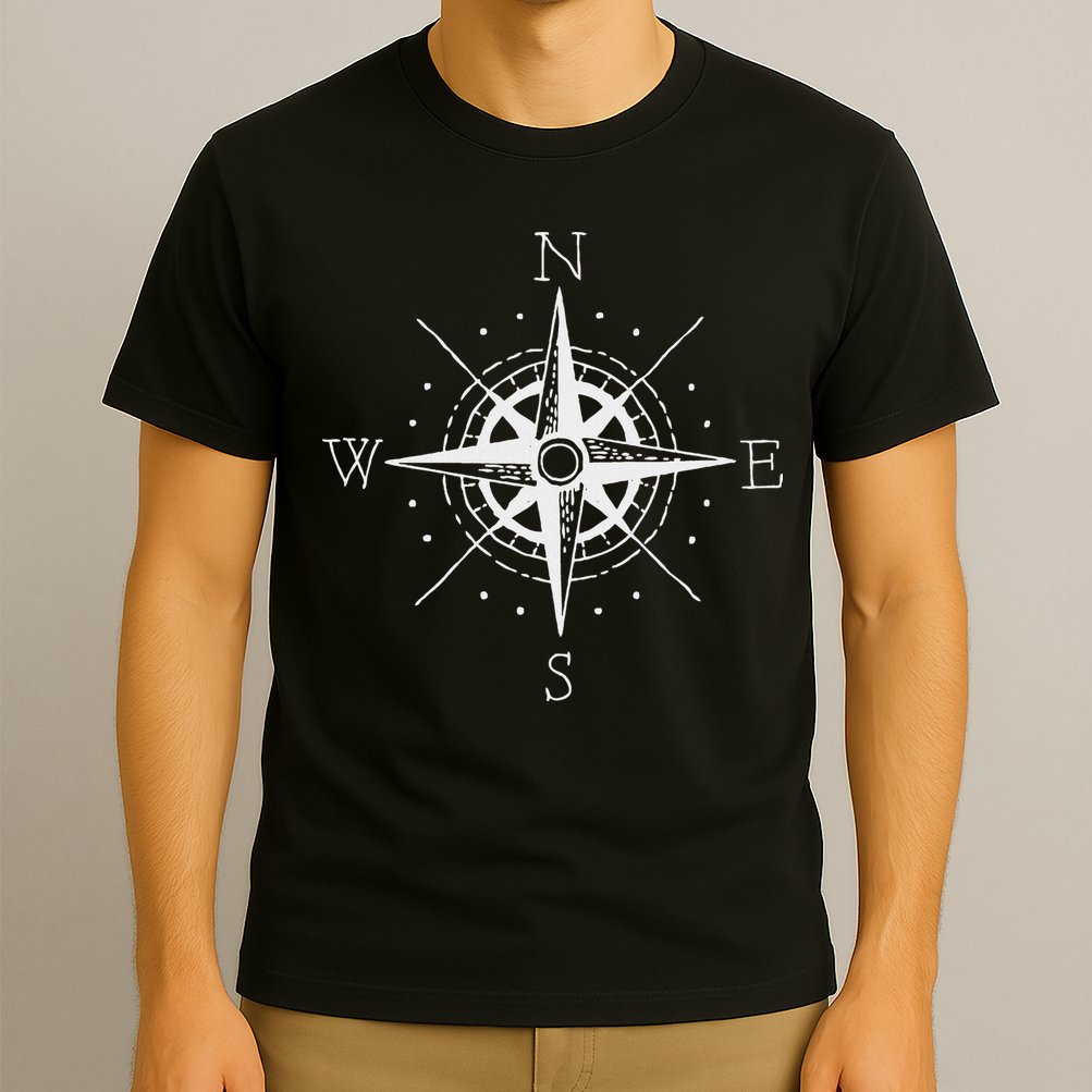 Vintage Retro Compass North South East West Sailing T-Shirt
