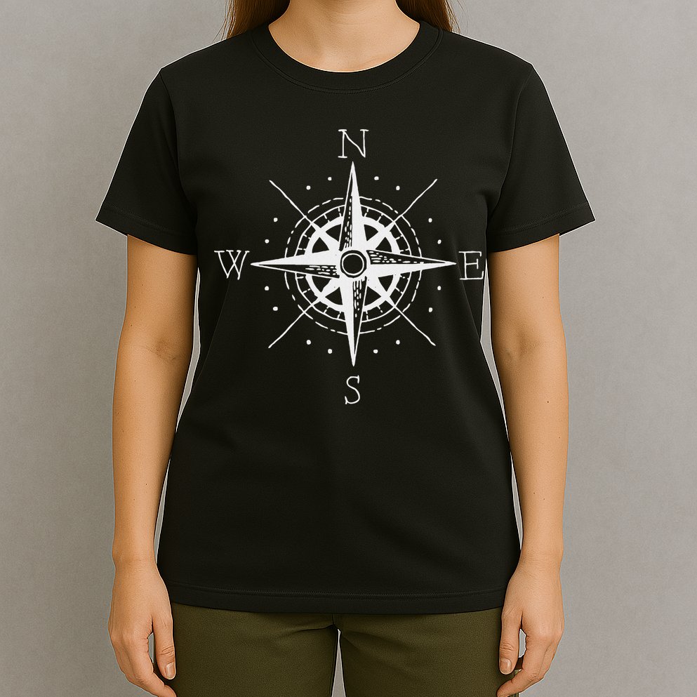 Vintage Retro Compass North South East West Sailing T-Shirt