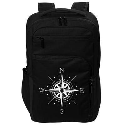 Vintage Retro Compass North South East West Sailing Impact Tech Backpack