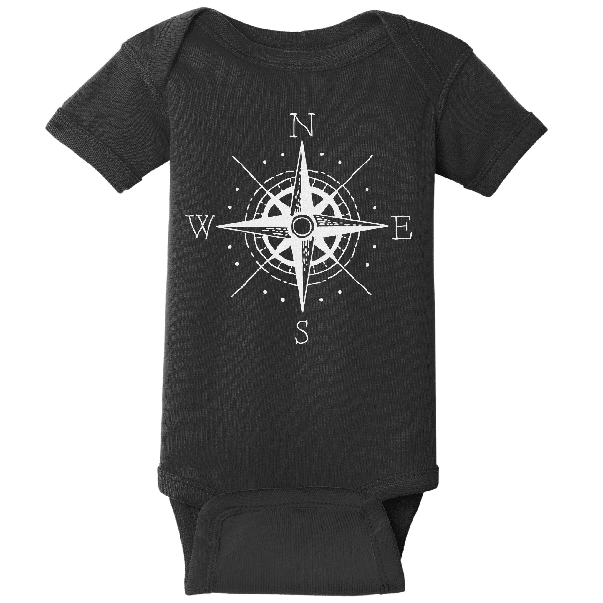 Vintage Retro Compass North South East West Sailing Baby Bodysuit