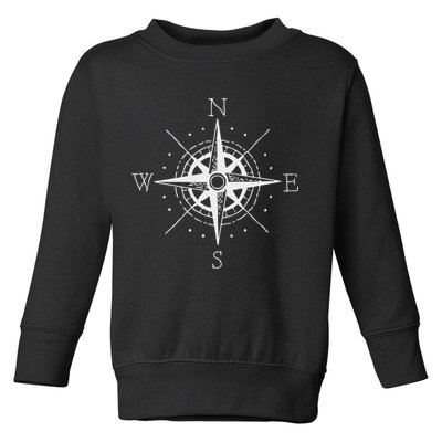 Vintage Retro Compass North South East West Sailing Toddler Sweatshirt