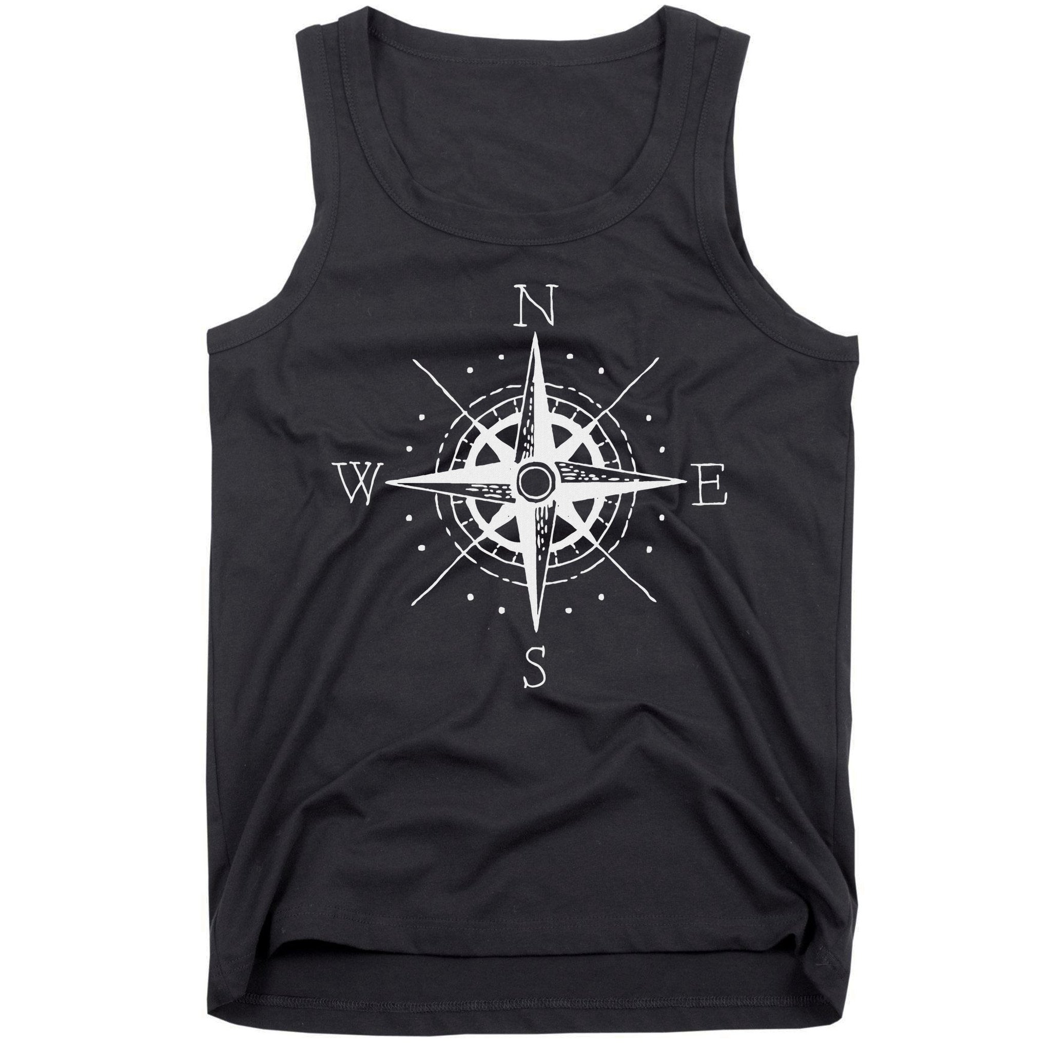 Vintage Retro Compass North South East West Sailing Tank Top
