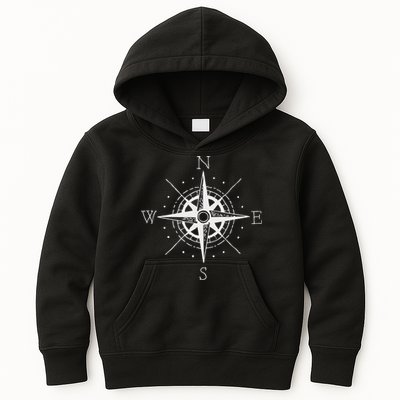 Vintage Retro Compass North South East West Sailing Kids Hoodie