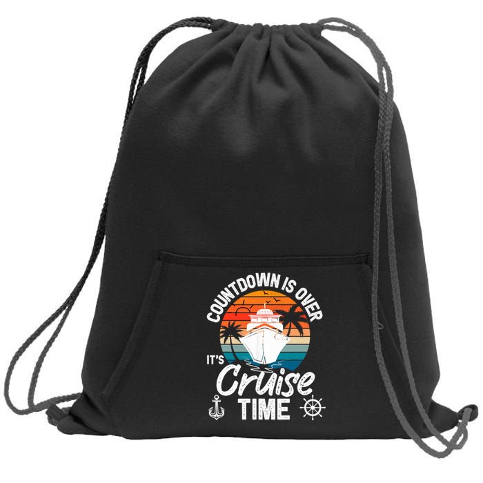 Vintage Retro Countdown Is Over It's Cruise Time Sweatshirt Cinch Pack Bag