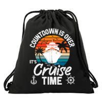 Vintage Retro Countdown Is Over It's Cruise Time Drawstring Bag