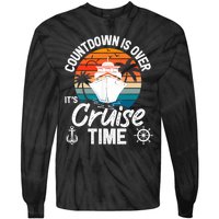 Vintage Retro Countdown Is Over It's Cruise Time Tie-Dye Long Sleeve Shirt