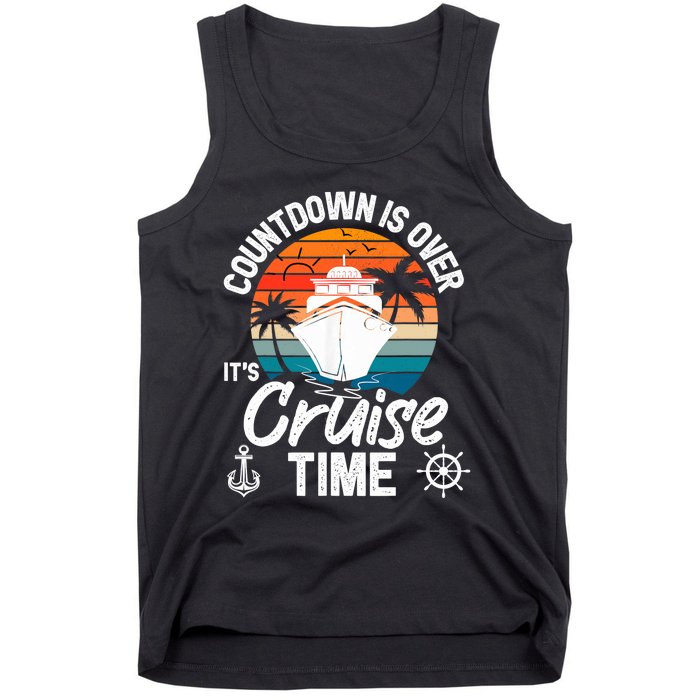 Vintage Retro Countdown Is Over It's Cruise Time Tank Top