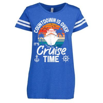 Vintage Retro Countdown Is Over It's Cruise Time Enza Ladies Jersey Football T-Shirt