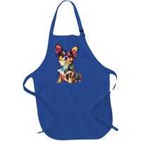 Vintage Retro Chihuahua Dog Cute Groovy Canine Cool Gift Full-Length Apron With Pockets