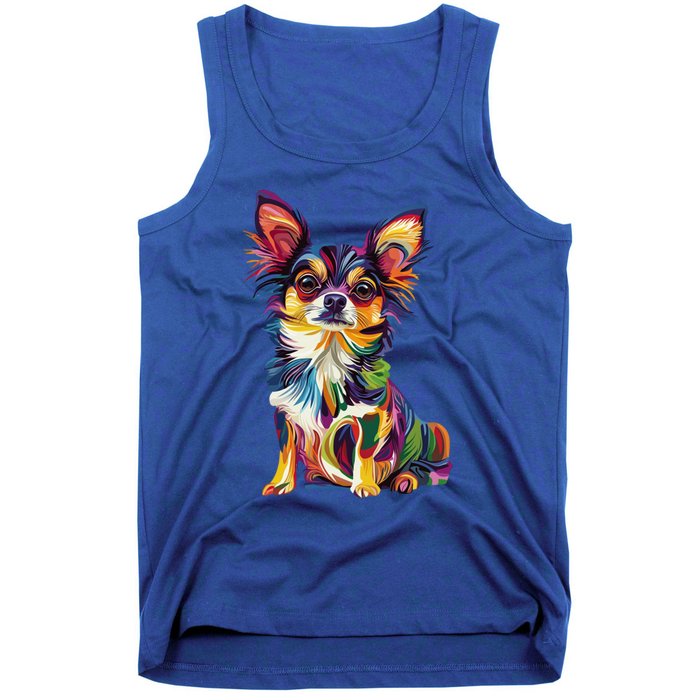 Vintage Retro Chihuahua Dog Cute Groovy Canine Cool Gift Tank Top