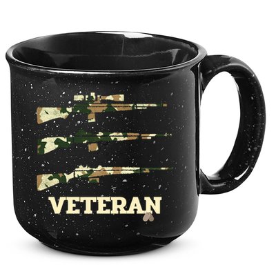 Veteran Rifle Camo Rifles Dog Tags Gift 15oz Campfire Ceramic Mug